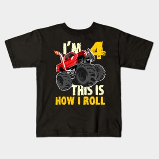 Birthday Boy Monster Truck design Kids T-Shirt